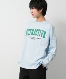 KENES GRAFFITI(ケネスグラフィティ)/アーチロゴプリントロングTシャツ/サックス