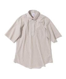 SHIPS MEN(シップス　メン)/Southwick: ストライプ プルオーバー ボタンダウンシャツ S/S/カーキ