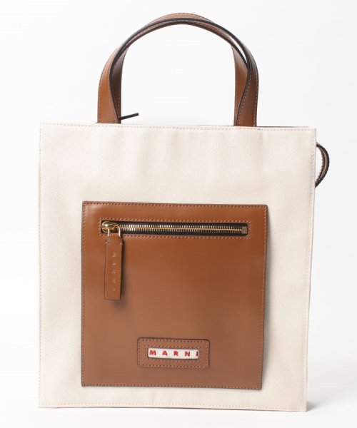 MARNI(マルニ)/【MARNI】マルニ トートバッグ SHMP0068Q0 P2994 SMALL ZIPPED TOTE/ホワイトブラウン