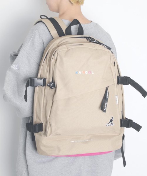 MAISON mou(メゾンムー)/【KANGOL/カンゴール】DAYPACK MULTI LOGO/ロゴバック/ベージュ