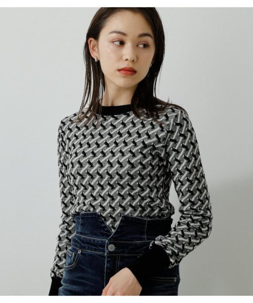 AZUL by moussy(アズールバイマウジー)/JACQUARD KNIT TOPS/柄BLK5