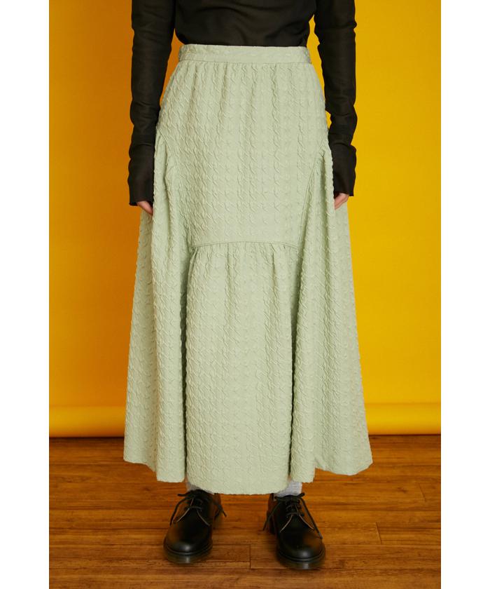 スカート floral jacquard volume skirt - スカート