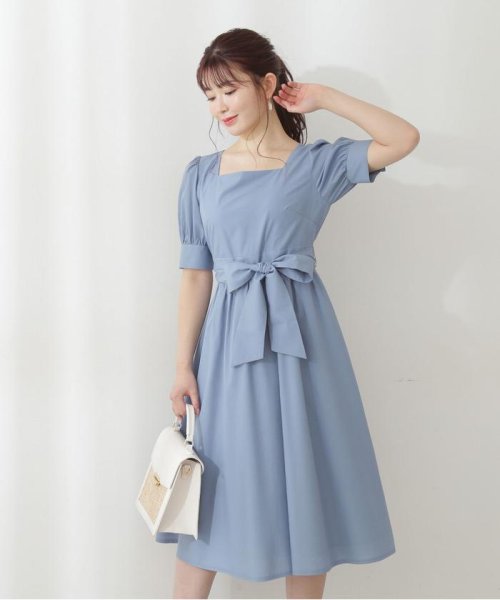 セール スクエアネックギャザーワンピース プロポーション ボディドレッシング Proportion Body Dressing Magaseek