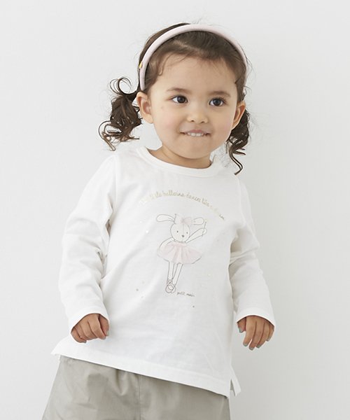 セール バレリーナウサギ長袖tシャツ プティマイン Petit Main Magaseek