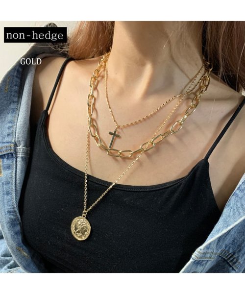 セール クロスコイン3連ネックレス ノンヘッジ Non Hedge Magaseek