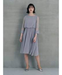 YECCA VECCA(イェッカ　ヴェッカ)/袖レース切替ドレス/ライトグレー