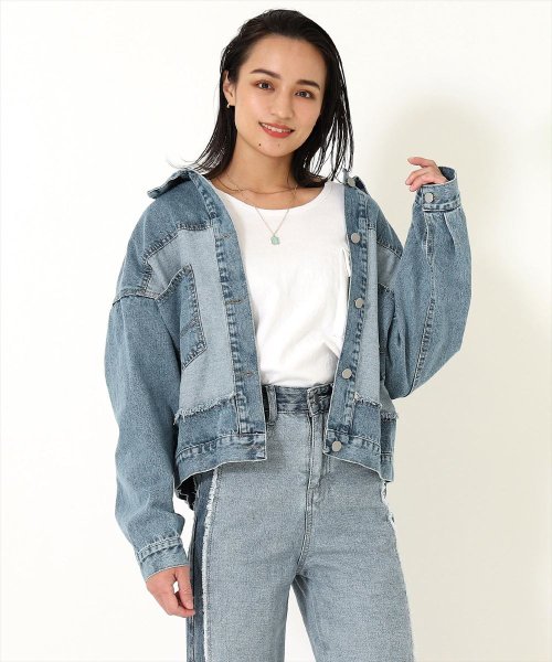 フリンジリメイクデザインデニムジャケット アナップミンピ Anap Mimpi Magaseek