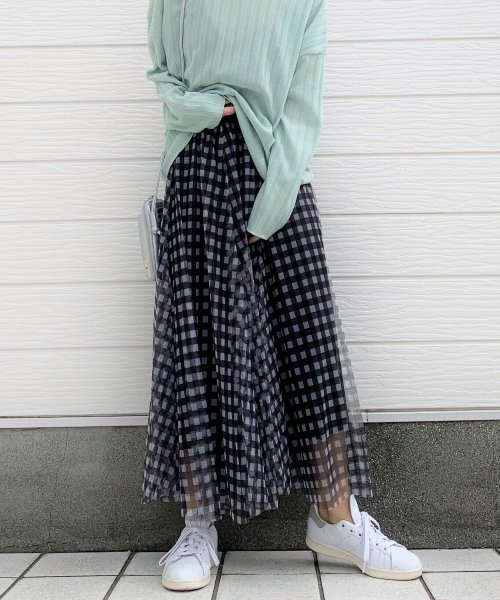 ギンガムチェックチュールスカート キュー Q Magaseek