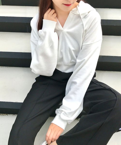 セール キーネック裏毛ショートパーカー イング Ingni Magaseek