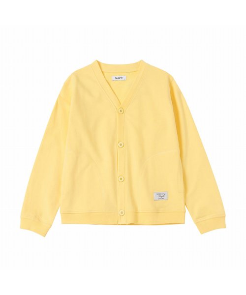 MAC HOUSE(kid's)(マックハウス（キッズ）)/［フルフルカラフルシリーズ］NAVY ネイビー ミニ裏毛カーディガン 22254802/イエロー