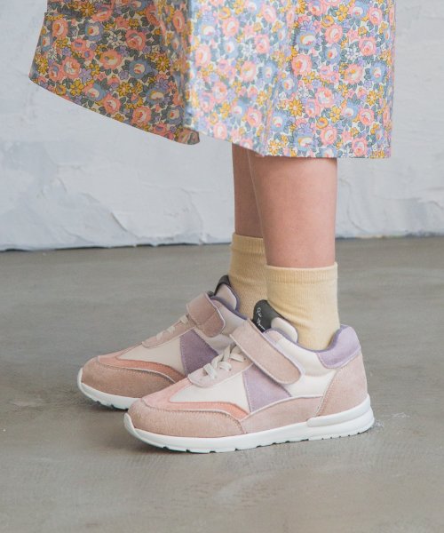 スニーカー ベルクロ マジックテープ ナチュラルカラー ブロック コントラスト 配色 軽量 靴 シューズ ペアマノン Pairmanon Magaseek