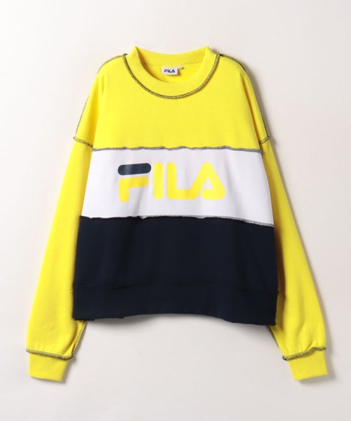 FILA（Casual）(フィラ（カジュアル）)/FILA3段切り替えトレーナー/イエロー