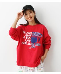 RODEO CROWNS WIDE BOWL(ロデオクラウンズワイドボウル)/ドッキングスリーブTシャツ/RED