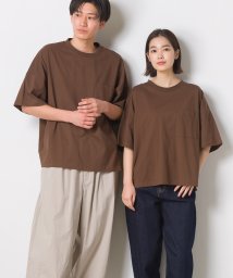 OMNES(オムネス)/【OMNES】ユニセックスポケット付き脇ジップTシャツ/ブラウン
