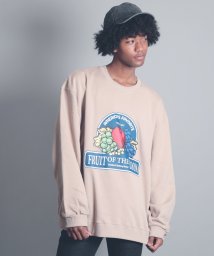 MAISON mou(メゾンムー)/【FRUIT OF THE LOOM/フルーツオブザルーム】heavy onz over size logo sweat/別注ヘビーウェイトオーバーサイズスウェ/ベージュ