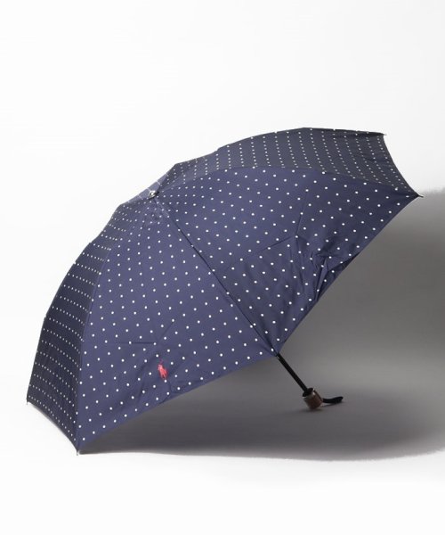 POLO RALPH LAUREN(umbrella)(ポロラルフローレン（傘）)/折りたたみ傘　”ドット”/ネイビーブルー