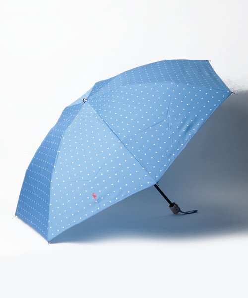 POLO RALPH LAUREN(umbrella)(ポロラルフローレン（傘）)/折りたたみ傘　”ドット”/サックスブルー