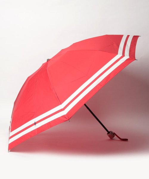 POLO RALPH LAUREN(umbrella)(ポロラルフローレン（傘）)/折りたたみ傘　”裾ボーダー”/レッド
