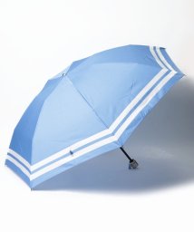 POLO RALPH LAUREN(umbrella)(ポロラルフローレン（傘）)/折りたたみ傘　”裾ボーダー”/サックスブルー