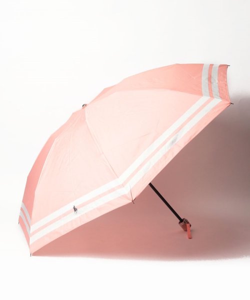 POLO RALPH LAUREN(umbrella)(ポロラルフローレン（傘）)/折りたたみ傘　”裾ボーダー”/ピンク