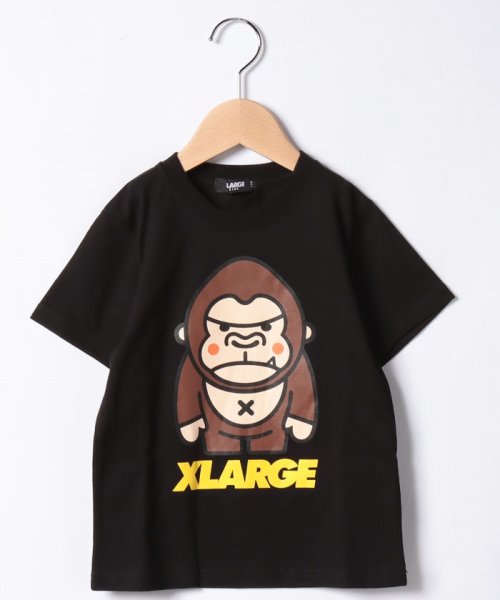 XLARGE KIDS(エクストララージ　キッズ)/ファニーゴリラ半袖Tシャツ/ブラック