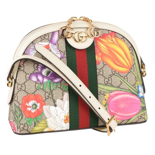 GUCCI(グッチ)/GUCCI グッチ OPHIDIA FLORAL GG SHOULDER BAG/ベージュ
