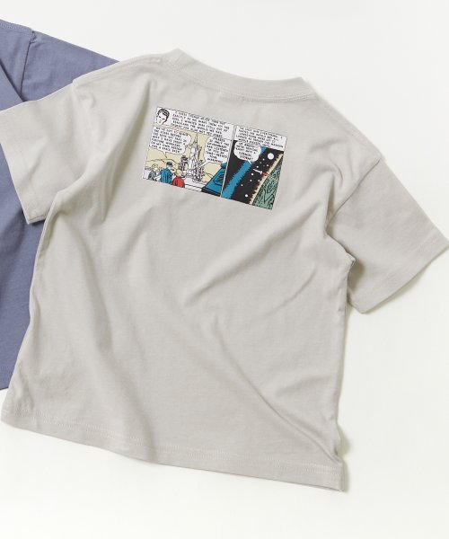devirock(デビロック)/デビラボ BOXバックプリント半袖Tシャツ/ライトグレー