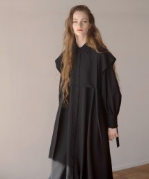 MIELI INVARIANT(ミエリ インヴァリアント)/Panel Layer Shirt Dress/ブラック