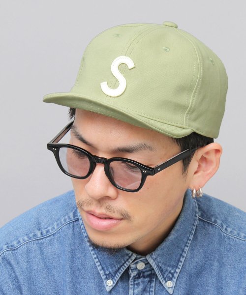 Besiquenti(ベーシックエンチ)/スプリングロゴ コットン ショートキャップ ロゴ ショートバイザー アンパイアキャップ ボールキャップ 帽子 メンズ カジュアル シンプル ワンポイント/グリーン