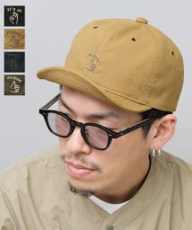 Besiquenti(ベーシックエンチ)/ハンドサイン 刺繍 ショートバイザー アンパイアキャップ ショートキャップ 帽子 メンズ カジュアル シンプル ワンポイント/ベージュ