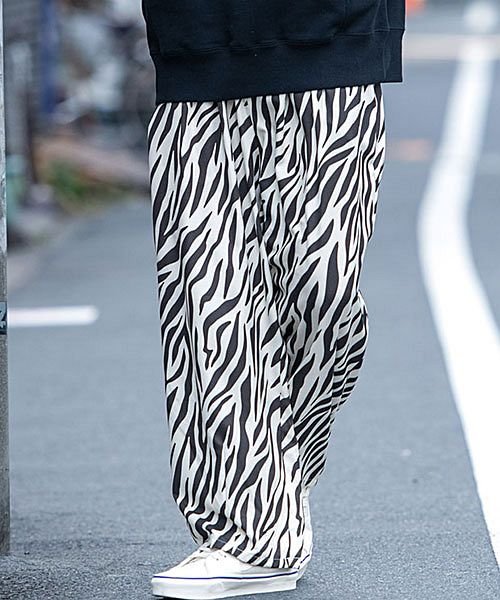 Sb Select 総柄バルーンパンツ メンズ ブランド バルーンパンツ 総柄パンツ ワイドパンツ ジョーゼット プリント 大きいサイズ ドレープ とろみ感 エスビーセレクト Sb Select Magaseek