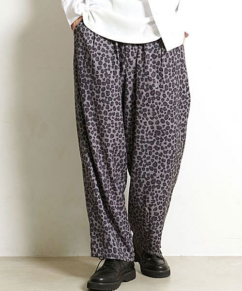 Sb Select 総柄バルーンパンツ メンズ ブランド バルーンパンツ 総柄パンツ ワイドパンツ ジョーゼット プリント 大きいサイズ ドレープ とろみ感 エスビーセレクト Sb Select Magaseek