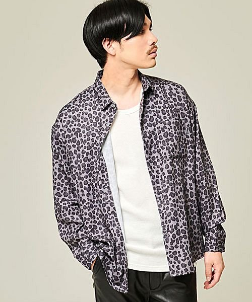 Sb Select 総柄プリントシャツ メンズ ブランド 総柄シャツ ジョーゼット プリント 大きいサイズ 長袖 ドレープ 大人 きれいめ 上品 ファッション エスビーセレクト Sb Select Magaseek