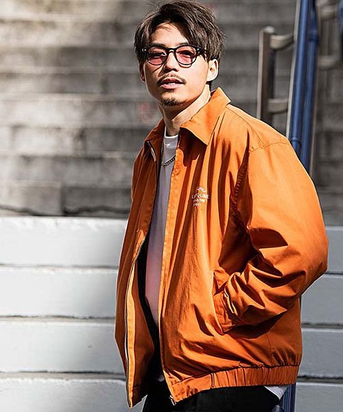 Sb Select デザイン刺繍入りスウィングトップ メンズ ブランド ブルゾン スウィングトップ 刺繍 オオカミ 狼 綿ポリ ロゴ ゴルフウェア バイカー エスビーセレクト Sb Select Magaseek