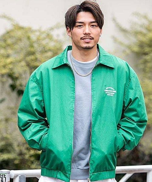 Sb Select デザイン刺繍入りスウィングトップ メンズ ブランド ブルゾン スウィングトップ 刺繍 オオカミ 狼 綿ポリ ロゴ ゴルフウェア バイカー エスビーセレクト Sb Select Magaseek