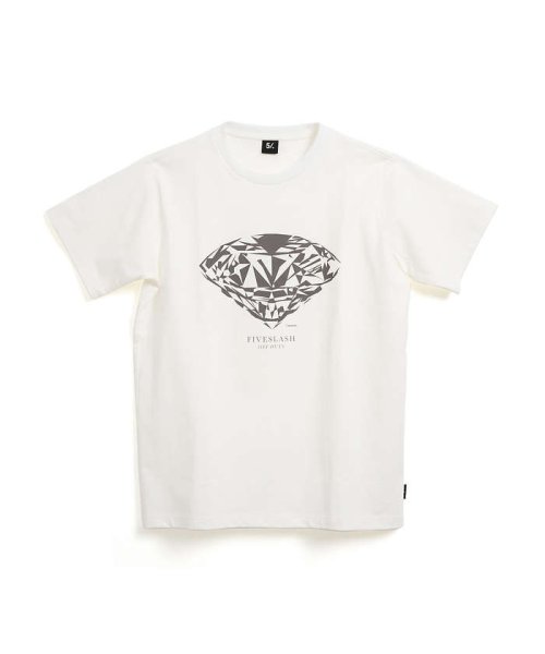 5351POURLESHOMMES(5351POURLESHOMMES)/【5/】DIAMOND ショートスリーブTシャツ/ホワイト