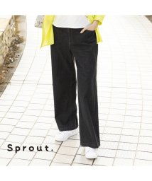 Liliane Burty(リリアンビューティ)/【Sprout.】ワイドシルエット　デニムパンツ/ブラック