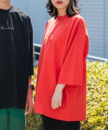 SENSE OF PLACE by URBAN RESEARCH(センスオブプレイス バイ アーバンリサーチ)/『ユニセックス』シシュウエクストラルーズTシャツ(5分袖)/ORANGE