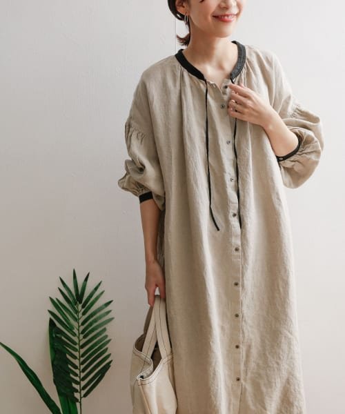 バイカラーリネンワンピース アーバンリサーチドアーズ Urban Research Doors Magaseek