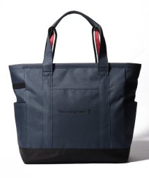 Munsingwear(マンシングウェア)/『Goods』トリコロール部分テープ使いベーシックトート型ボストンバッグ(幅37cm×高さ38cm×奥行20cm)【アウトレット】/ネイビー