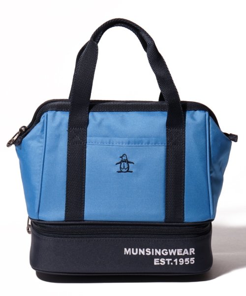 Munsingwear(マンシングウェア)/保冷ポケット二層式ガマ口開閉RENUカートバッグ(幅25cm×高さ22cm×奥行14cm)/ブルー
