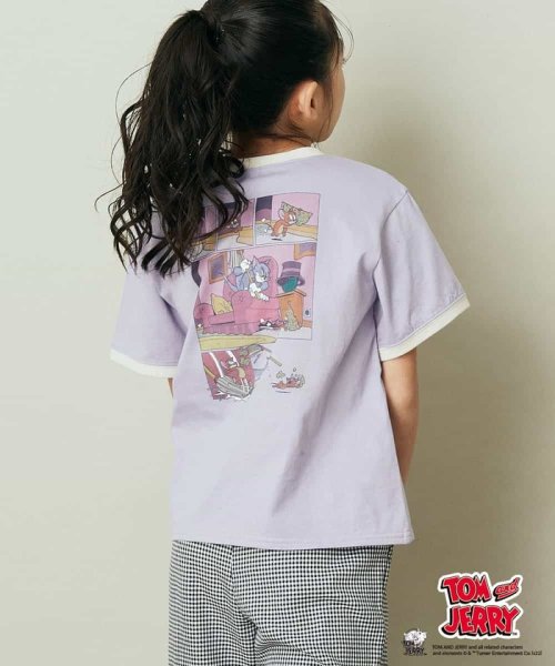 a.v.v(KID'S)(アー・ヴェ・ヴェキッズ)/[100－130]トムとジェリーコラボプリントTシャツ/ラベンダー