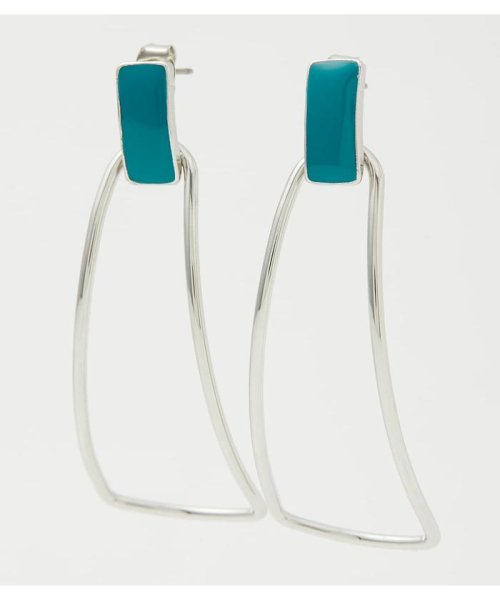 AZUL by moussy(アズールバイマウジー)/EPO SQUARE METAL EARRINGS/GRN