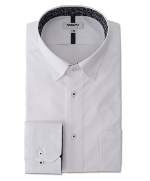 TAKA-Q(タカキュー)/形態安定 スタンダードフィット ショートスナップダウン 長袖 シャツ メンズ ワイシャツ ビジネス yシャツ 速乾 ノーアイロン 形態安定/ホワイト