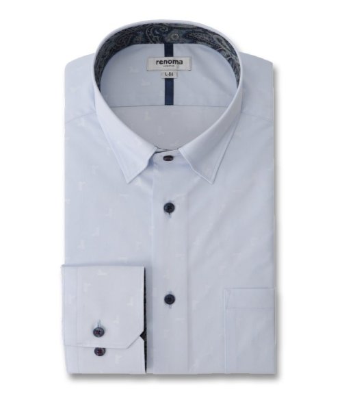 TAKA-Q(タカキュー)/形態安定 スタンダードフィット ショートスナップダウン 長袖 シャツ メンズ ワイシャツ ビジネス yシャツ 速乾 ノーアイロン 形態安定/サックス