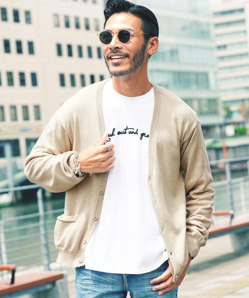 セール コットンカラーニットカーディガン カーディガン メンズ Cardigan ニットカーディガン コットンカーデ 長袖 オフィス ビジネス カジュアル 冷房対策 ジギーズショップ Jiggys Shop Magaseek