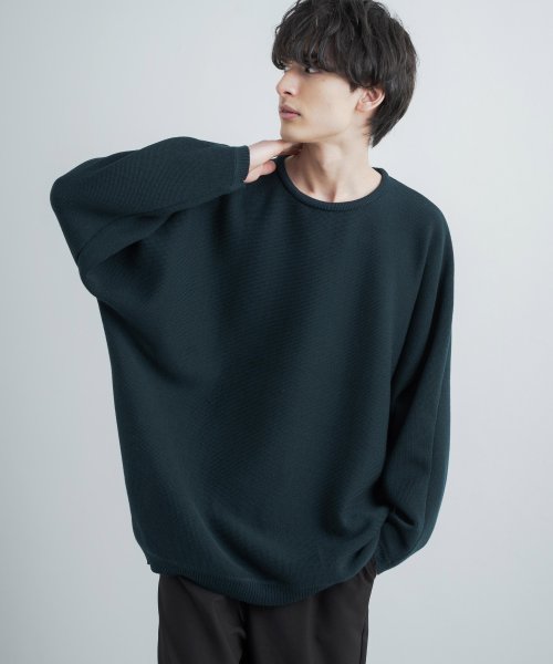 ニット セーター メンズ レディース ドルマンスリーブ スプリングニット オーバーサイズ ビッグシルエット ゆったり 無地 カジュアル きれいめ シンプル リラ ロッキーモンロー Rocky Monroe Magaseek