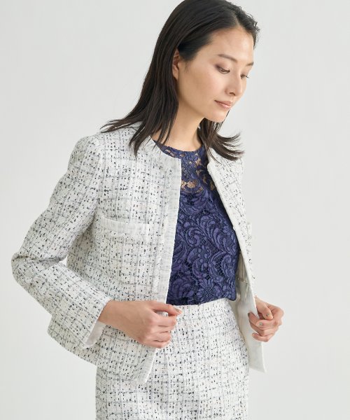 Eternal Line 22 ミックスツィードノーカラー ジャケット アナイ Anayi Magaseek