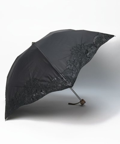 晴雨兼用折りたたみ日傘　”フラワーオーガンジーカットワーク”