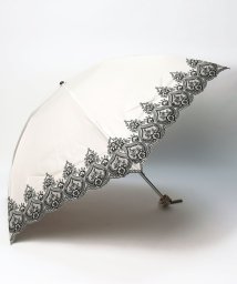 LANVIN Collection(umbrella)(ランバンコレクション（傘）)/晴雨兼用折りたたみ日傘　”オーガンジーカットワーク”/ベージュ